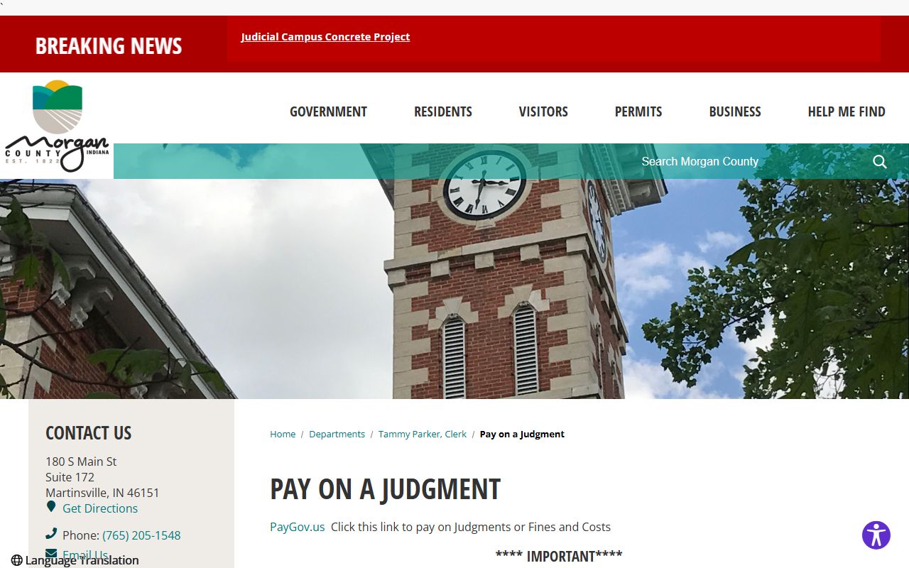 Morgan County Clerk judgment payment records