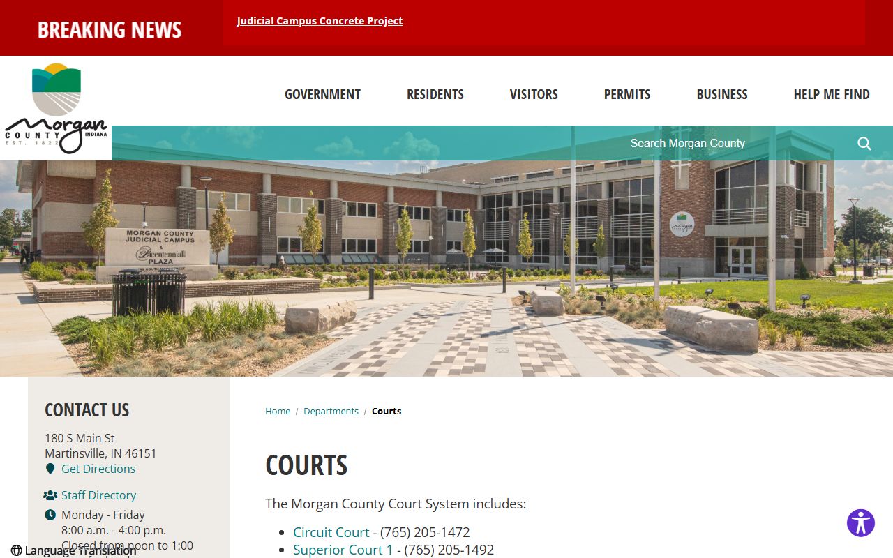Morgan County court records from the Morgan County Courts landing page