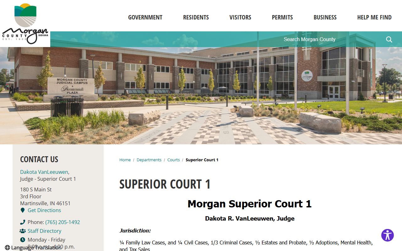 Morgan County court records and Morgan Superior Court 1 specialty court information