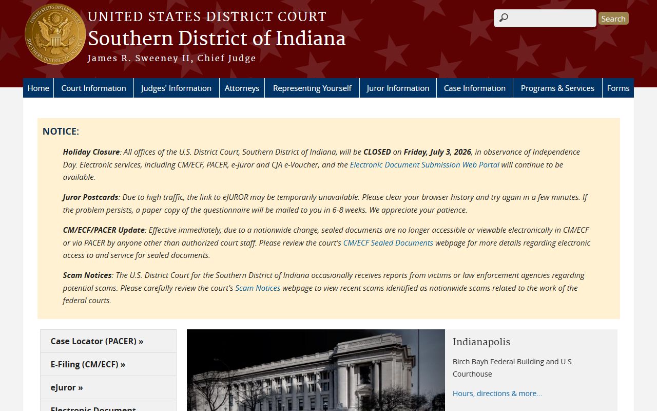 Morgan County inmate records Southern District of Indiana source capture
