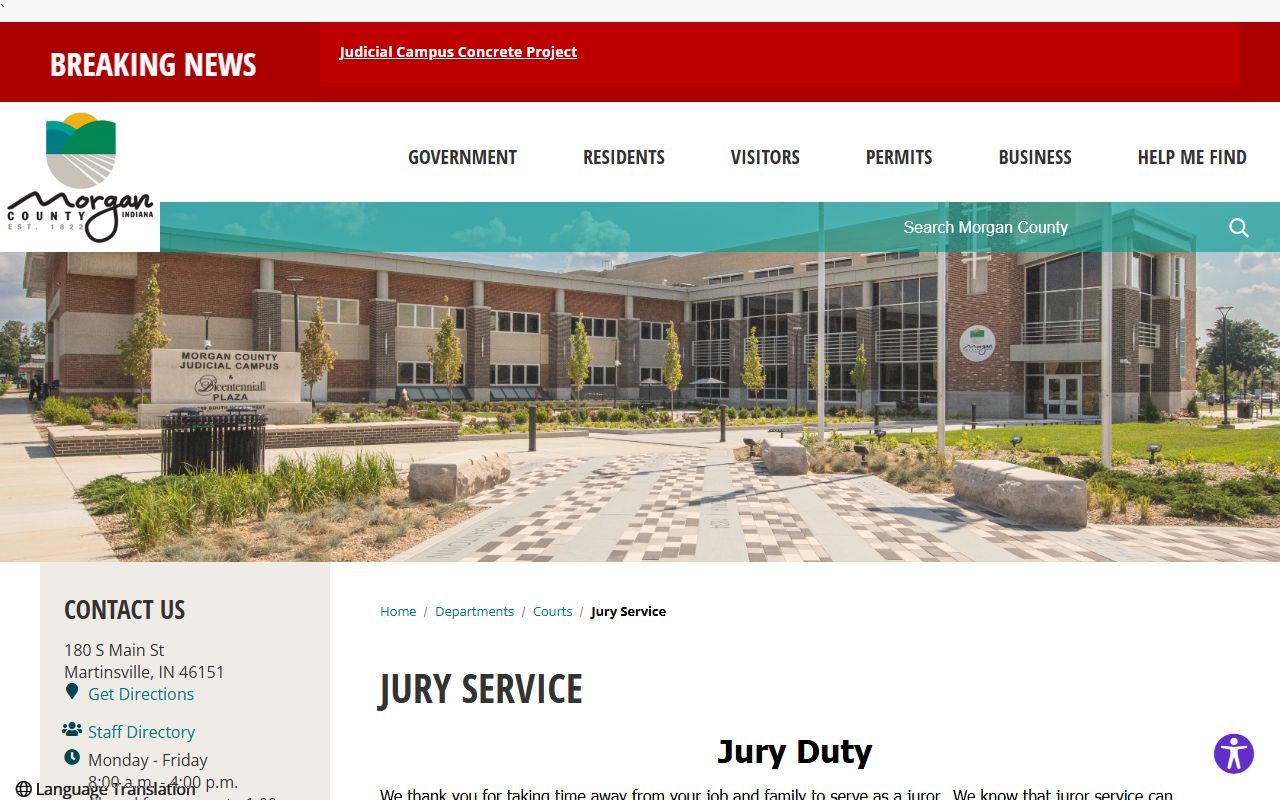 Morgan County Circuit and Superior Courts jury service