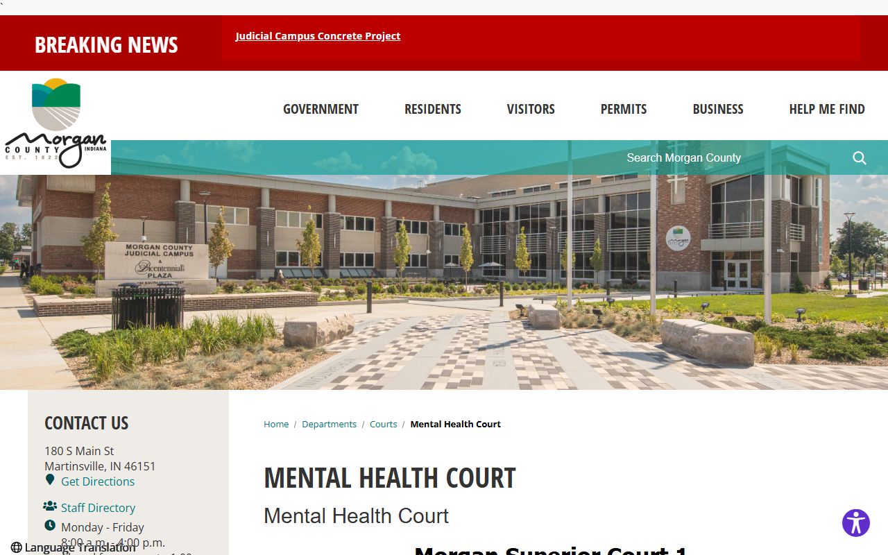 Morgan County Circuit and Superior Courts Mental Health Court