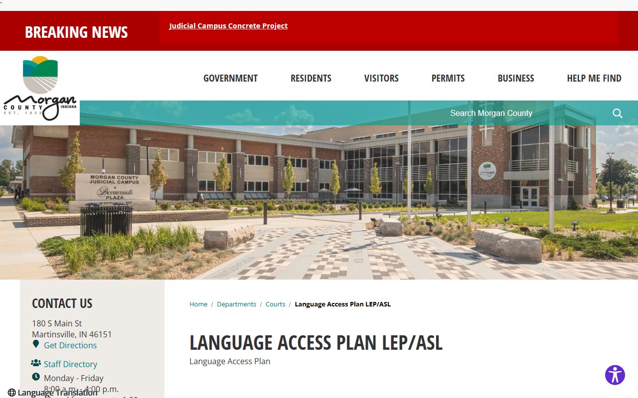 Morgan County Circuit and Superior Courts language access plan